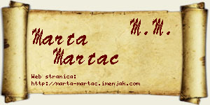 Marta Martać vizit kartica
